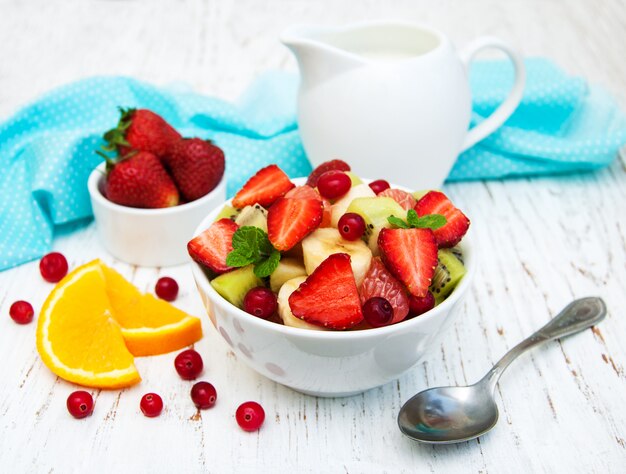 Salad with fresh fruits