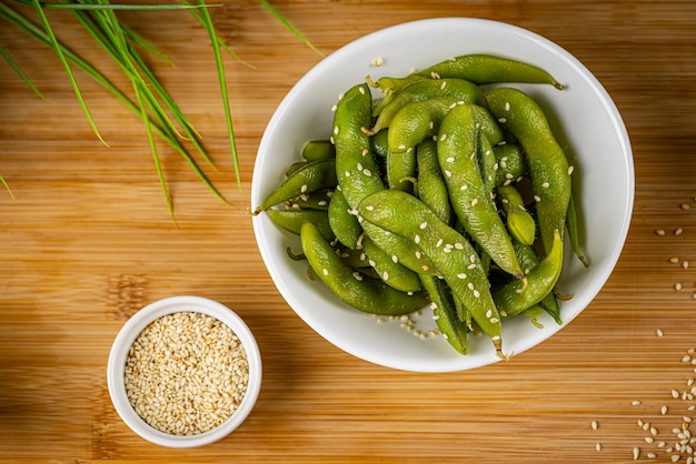 Salad with fresh green peas