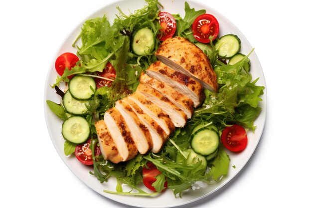 Salad with Sliced Chicken