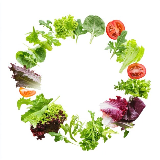 Salads border vegetables produce circle