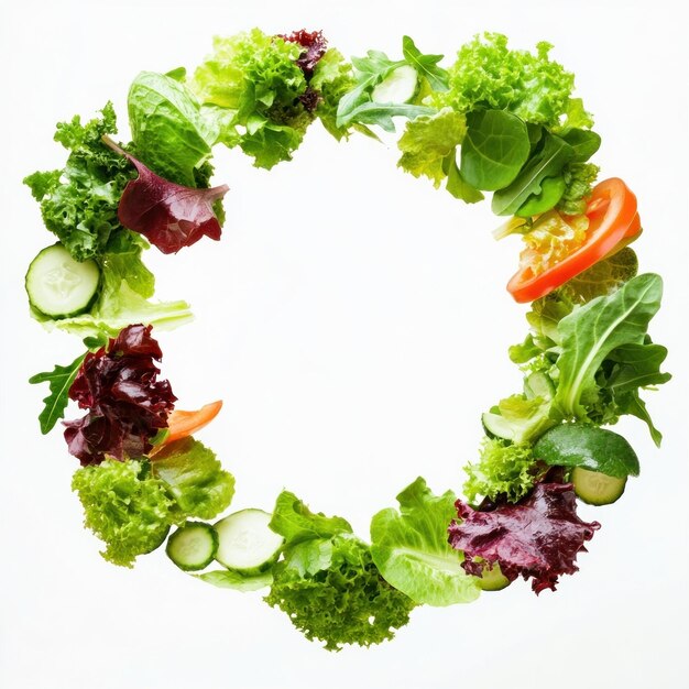 Salads border vegetables produce circle