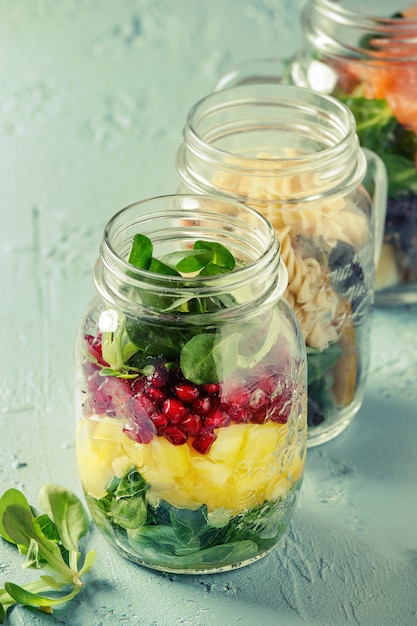 Salads in mason jars