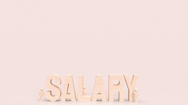 The salary wood text for business concept 3d rendering