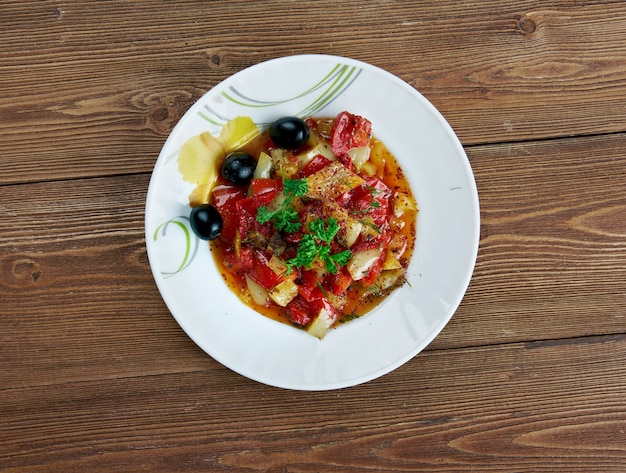 Salata Mashwia - Libyan grilled  bell pepper salad