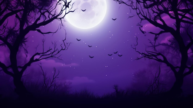 Sale background halloween big moon violet