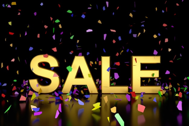 Sale banner. 3D rendering.