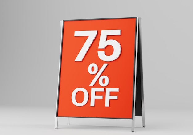 Sale, discount sets product emblem with percentage sell-off 3D illustration