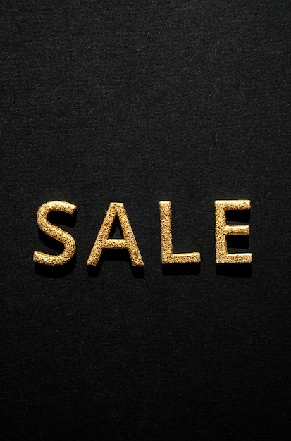 Sale golden word on black Online sale or clearance store concept