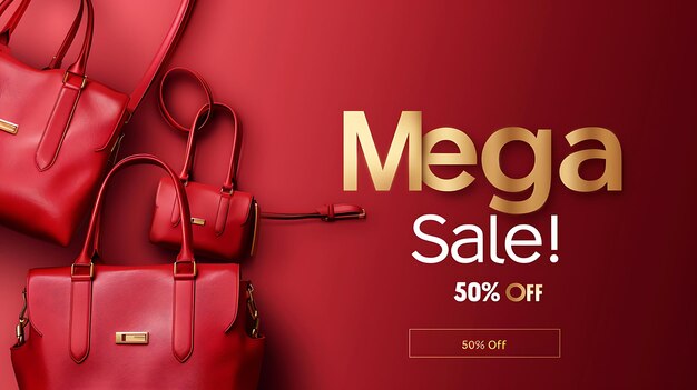 a sale poster for super sale with a red background and a bag that says super sale