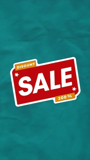 Photo sale promo banner discount retro sticker