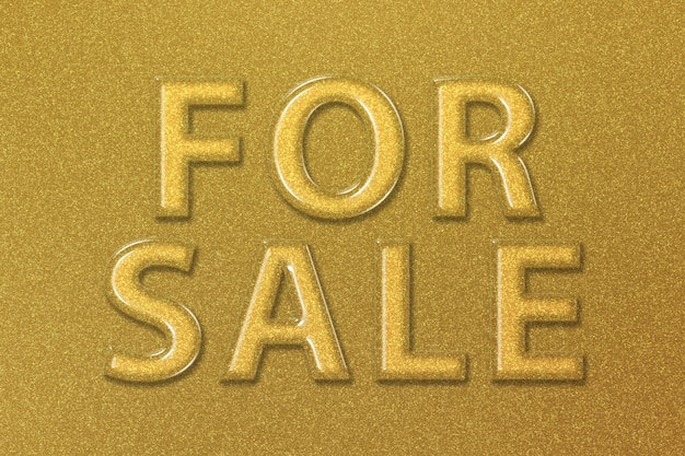 For Sale Sign, Real estate sign, gold background