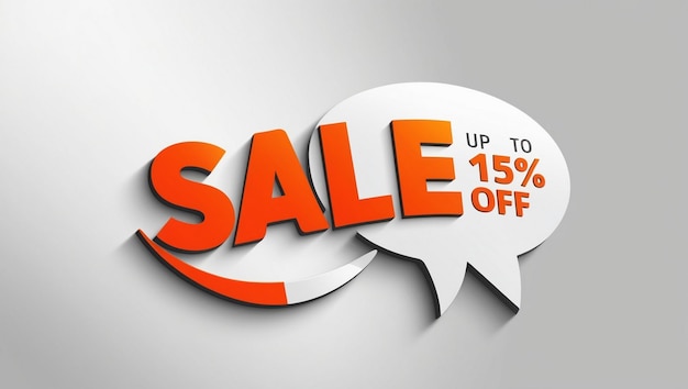 a sale sign with a speech bubble that says sale percent