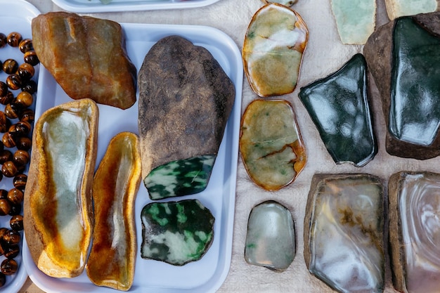 Sale of stones at the world's largest stone market Jade Market . Mandalay. Myanmar