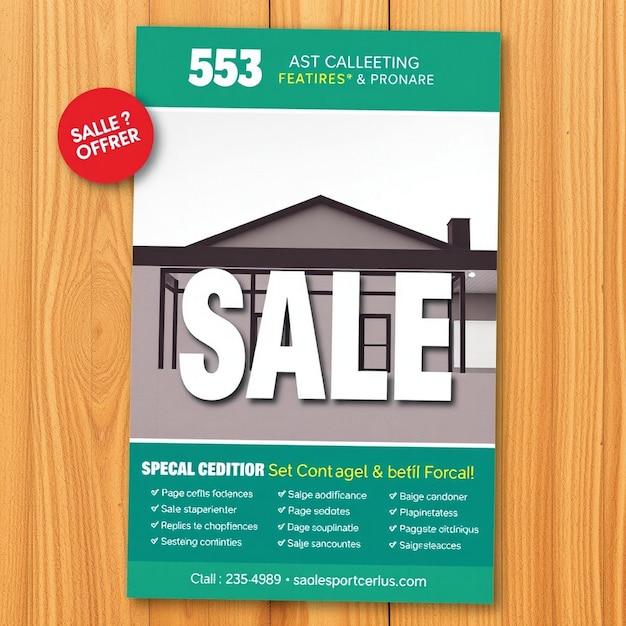 Photo sales a5 flyer with photo template