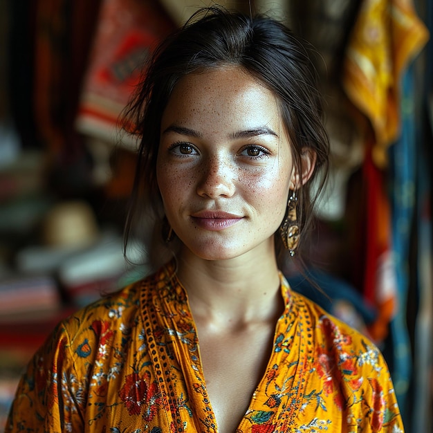 a sales girl standing in a store