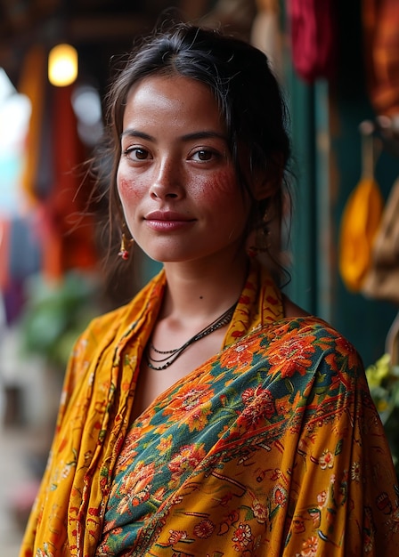 a sales girl standing in a store