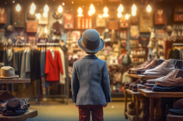 Salesman kid retail market Generate Ai