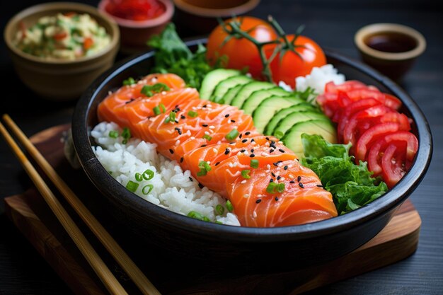 Salmon Bento box ai generated