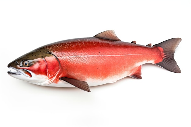 salmon fish isolated in white background