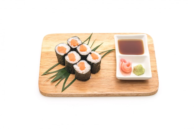 salmon maki sushi- japanese food style