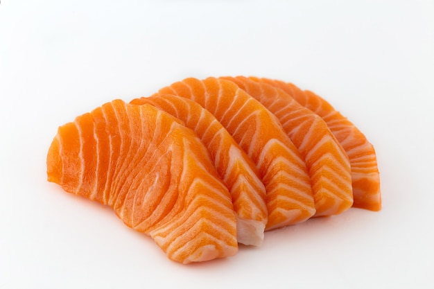 Salmon raw sashimi isolated