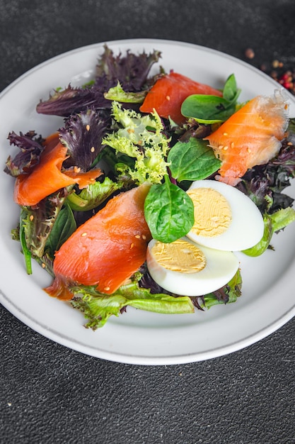 salmon salad red fish appetizer fresh dish healthy meal food snack diet on the table copy space