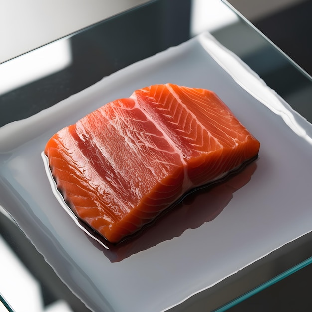 salmon steak isolated on transparent background