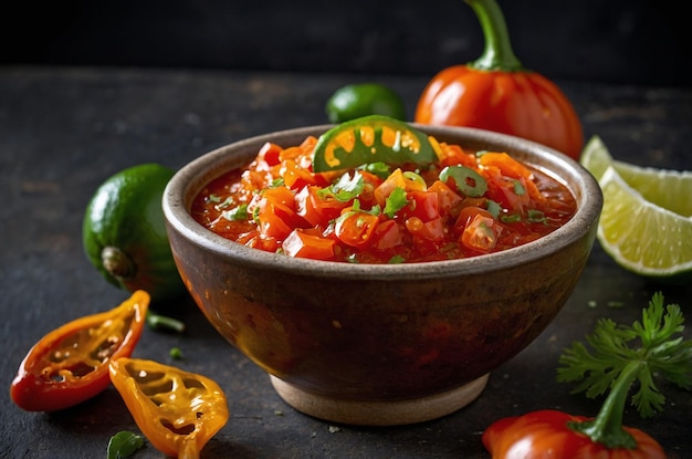 Salsa with spicy habanero and lime juice