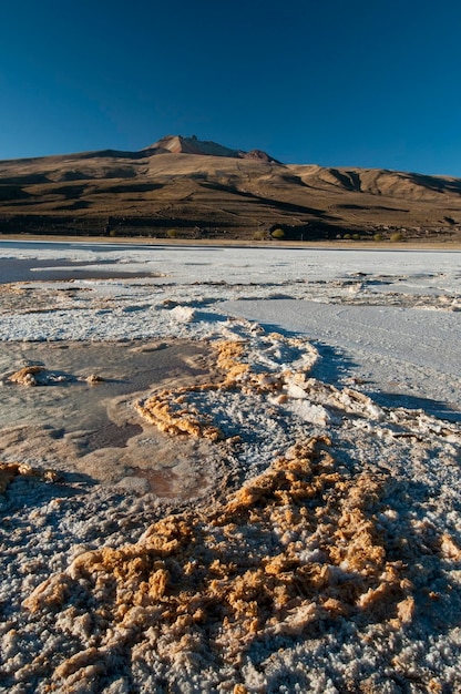 Salt lake, Tunupa volcano, Salar de Uyuni, Potosi, Bolivia, South America