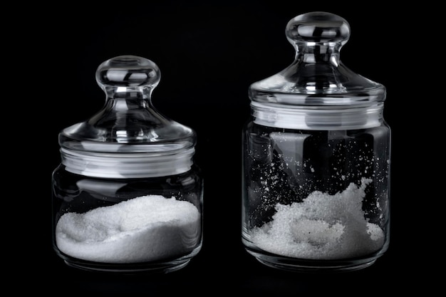 Salt and sugar in a bowl kitchen utensils