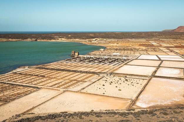 Photo salt works of janubio lanzarote canary islands