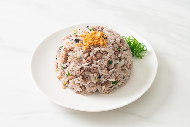 Salted Chinese Black Olive Fried Rice with Minced Pork