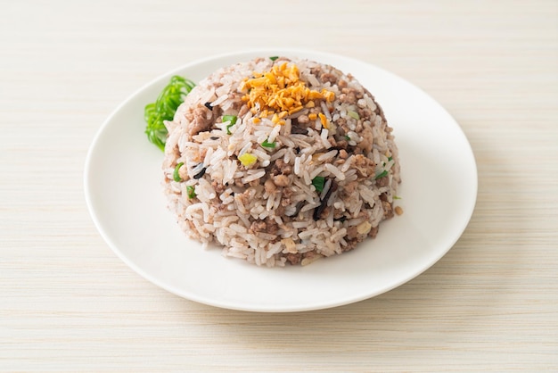 Salted Chinese Black Olive Fried Rice with Minced Pork