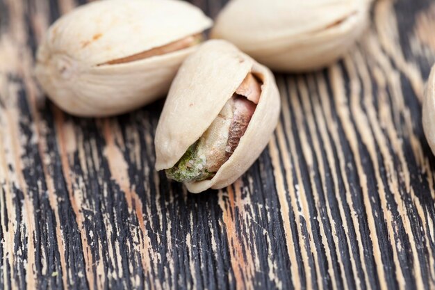 Salted ripe pistachios pistachio nuts ready and fried in salt for taste