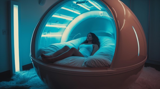 Saltwater floatation tank offering a unique sensory deprivation experience promoting deep relaxation and mental clarity