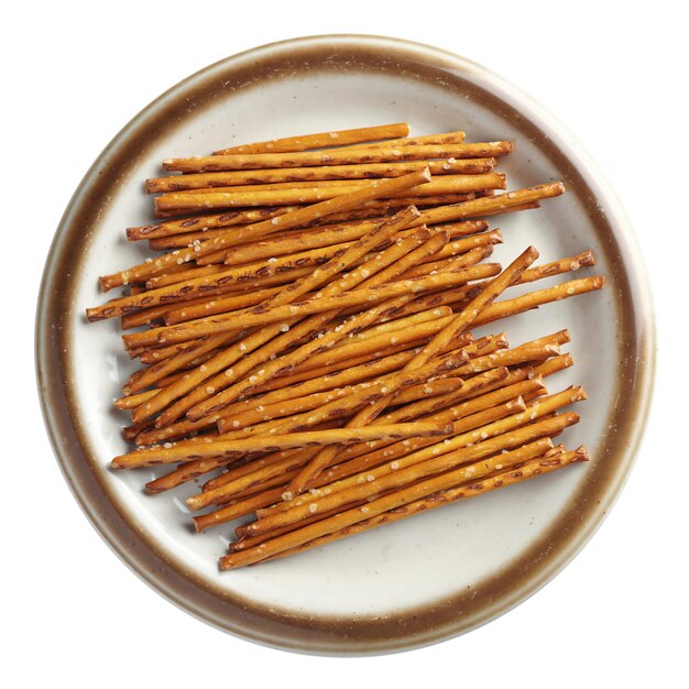 Salty sticks in a plate