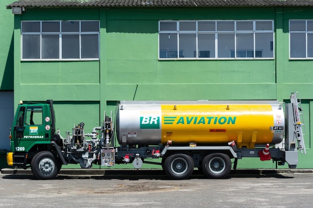 Salvador Bahia Brazil November 11 2014 Brazilian air force JETA Aviation fuel truck stopped at the military base in the city of Salvador Bahia