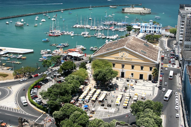 SALVADOR, BRAZIL - January, 2017: Mercado Modelo one of the most famous landmarks in Salvador , view from Elevator Lacerda.