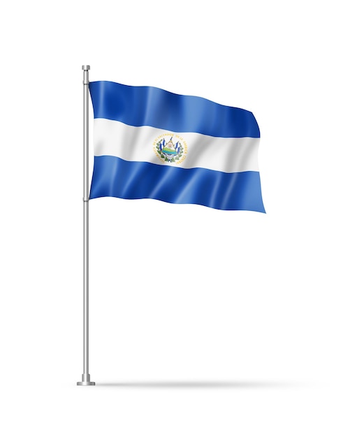 Salvadoran flag isolated on white