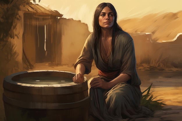 Samaritan woman well city Generate Ai