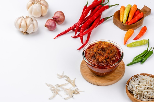 sambal ikan teri or anchovy chili is type of traditional cuisine from Indonesia