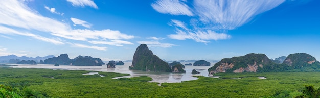 Samet Nangshe viewpoint mountain landscape Phang Nga bay Phuket Thailand