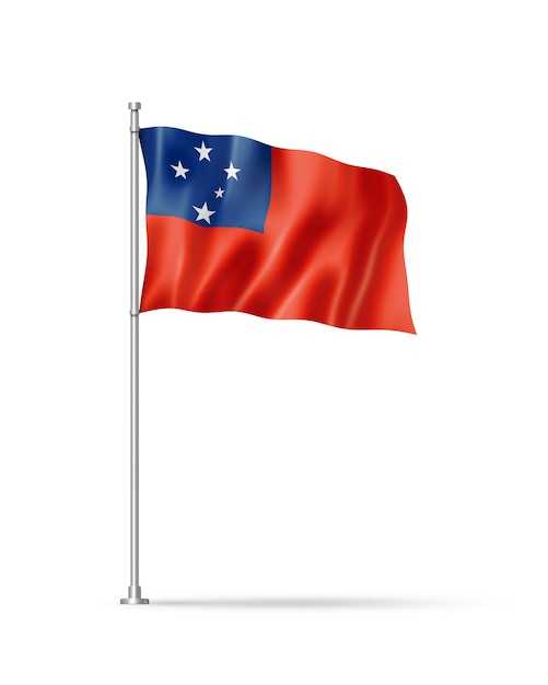 Samoa flag isolated on white