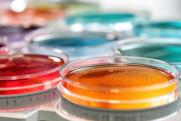 A sample of bacteria is shown on a plate.