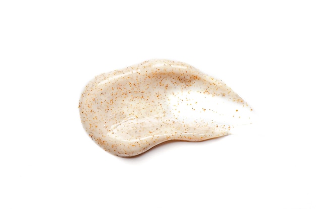 A sample of a scrub cream for washing An exfoliating skin care product White background