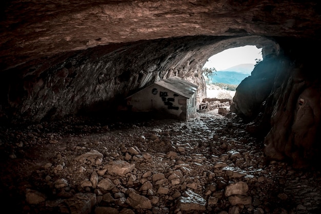 San Adrian and return through the Oltza fields Interior of the cave of San Adrian