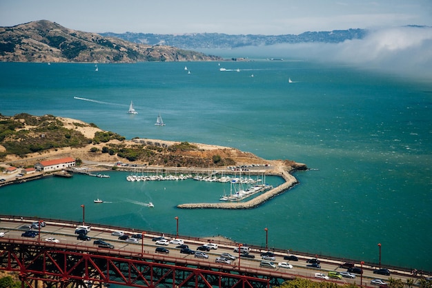 San Francisco California june 2019 A panoramic view from the Golden Gate Bridge