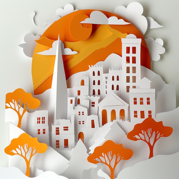 Photo san francisco in paper cut style