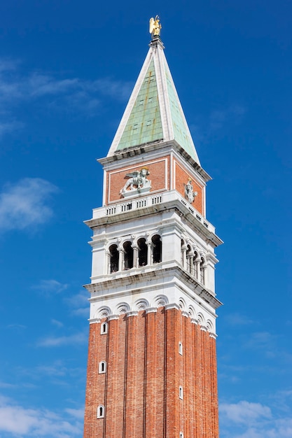 San Marco campanile on Saint Mark square in Venice in the morning