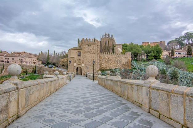 San Martin Bridge over the Tajo River in Toledo Spain